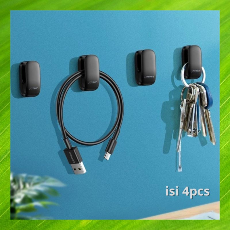 Ugreen LP252 Klip Penggantung Kabel USB Holder Hook Hanger 4 pcs