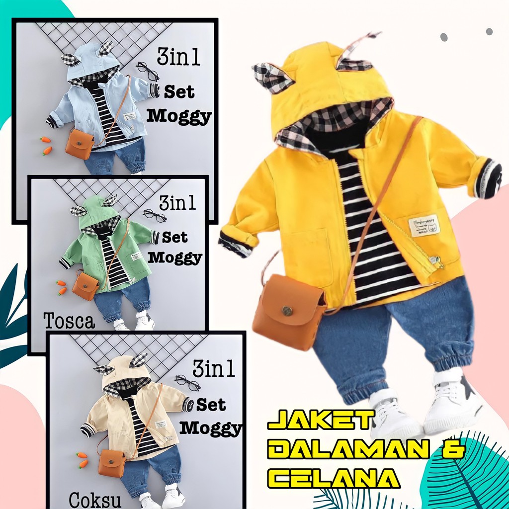 Baju Anak Korea Umur 2 3 4 5 Tahun TK Set Stelan Setelan