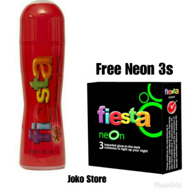 Fiesta Lubricant Gel Strawberry Pump [50 mL] FREE Fiesta Neon Isi 3
