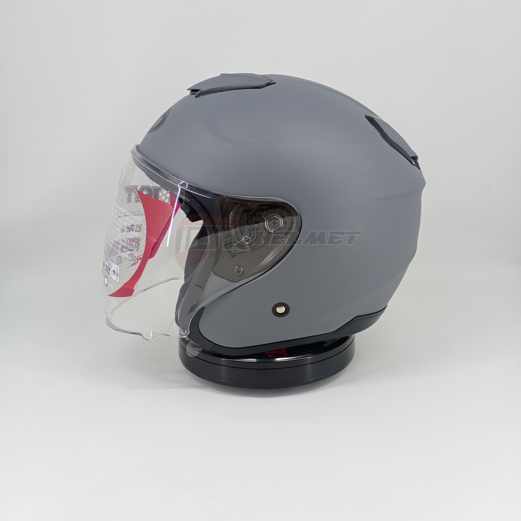 Jual Helm Half Face KYT Kyoto R Solid Matt Gorilla Grey Doff Abu abu
