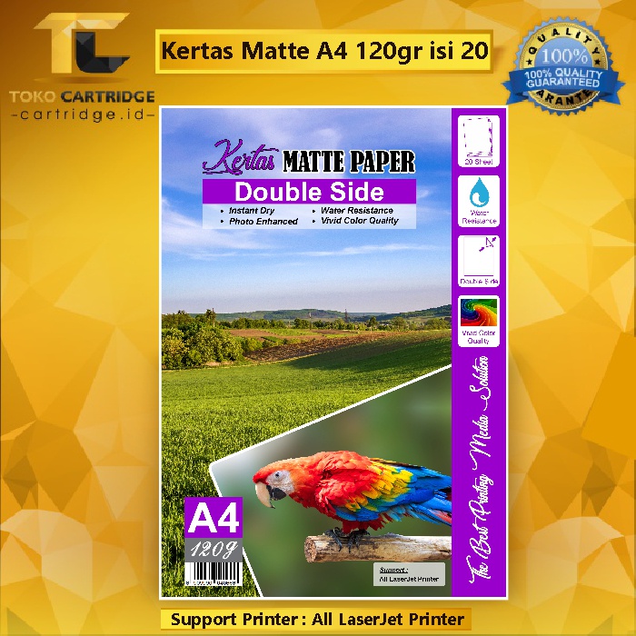 Jual Kertas Matte Paper Double Side A4 120gsm, Kertas Matte Printer A4