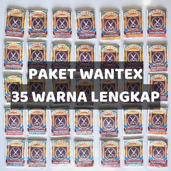 Jual 35 Warna Paket Wantex Super Lengkap Pewarna Kain Merk Cap Padi(03)