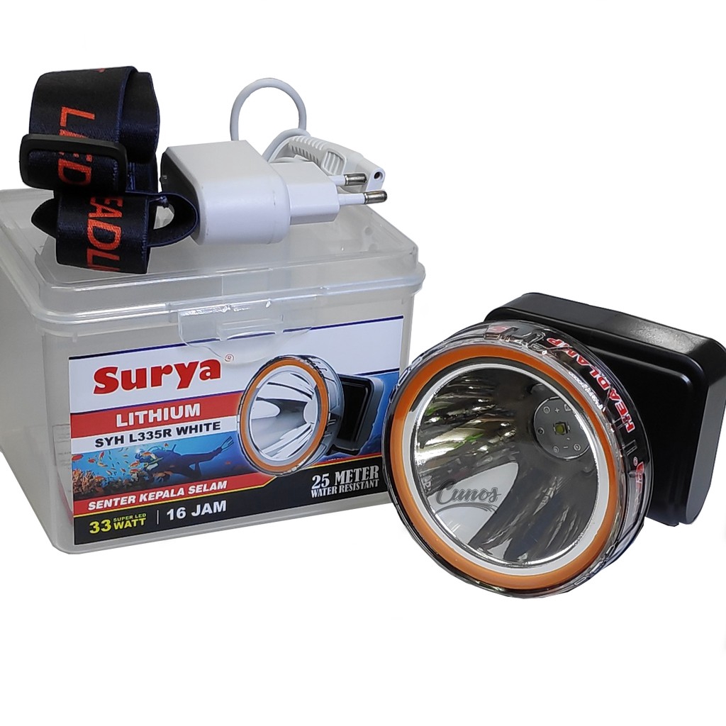 Surya Senter Kepala Selam LED Super Terang Lithium SYH