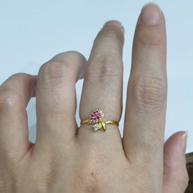 Jual Cincin permata pink putih lancip mewah eleagnt uk 11 stengah kadar 700  #C006210919 Indonesia|Shopee Indonesia