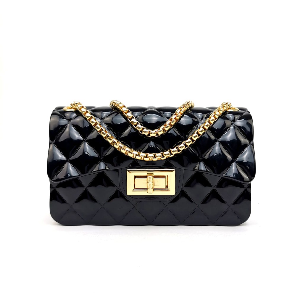 (TANPA GANTUNGAN) TAS LEVEL JELLY CLASIC MINI GLOSSY Fashion Wanita Import Murah SLINGBAG