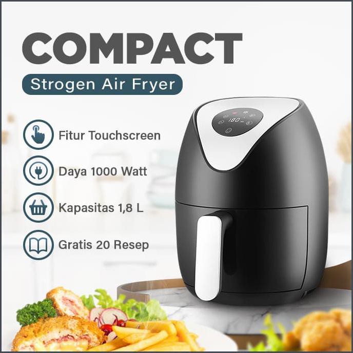 READY COD STROGEN Air Fryer Compact 1000 watt / Airfryer Menggoreng