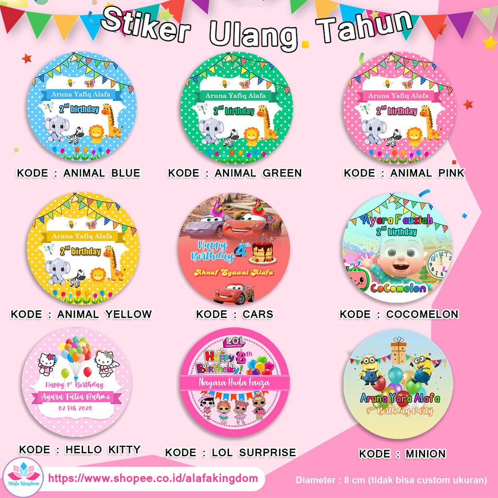 Birthday Card Stiker Ulang Tahun Stiker Aqiqah Anak Label