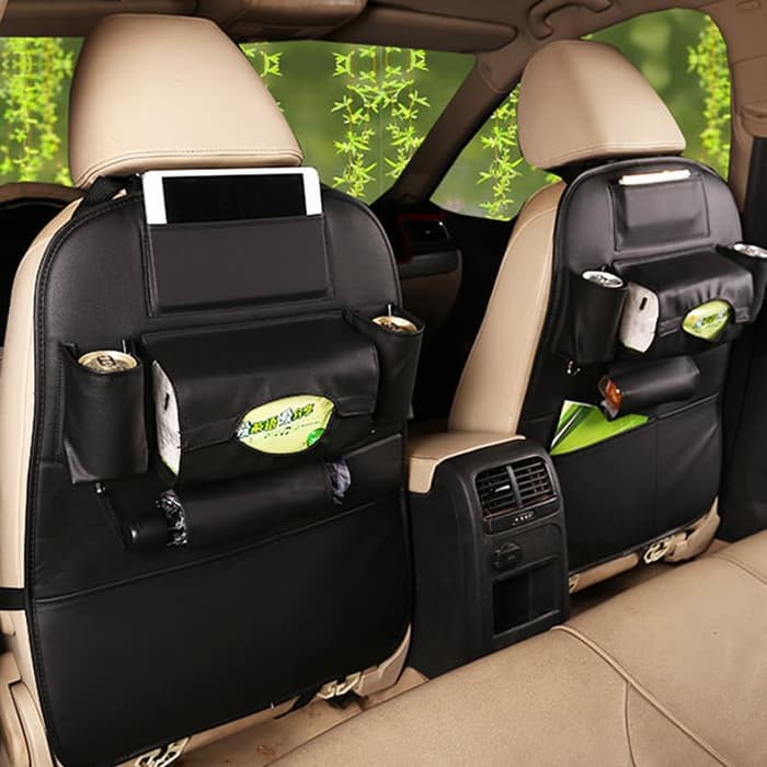 100 Original! Car Seat Organizer Tas Belakang Jok Mobil Multifungsi Kulit Premium Shopee