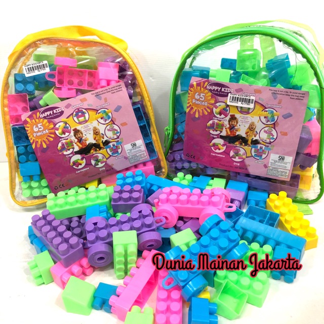 Jual Mainan Anak Balok Susun Building Block 65 Psc | Shopee Indonesia