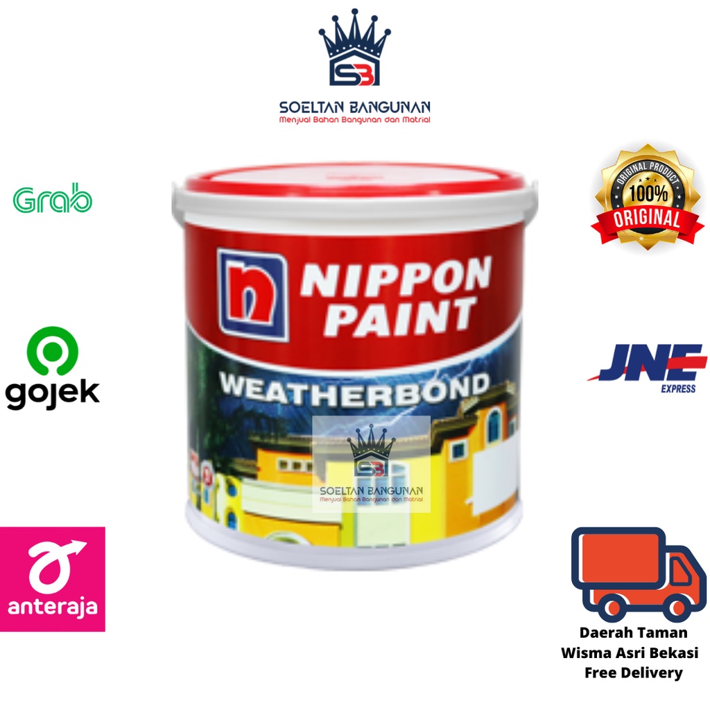 Jual Cat tembok Nippon Paint Weatherbond 20 L warna Putih Cat Tembok