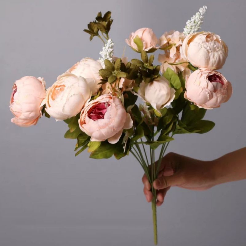 BUNGA MAWAR PEONY ARTIFICIAL DEKORASI PESTA BUKET WEDDING