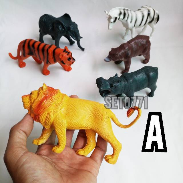 Jual Mainan Anak Animal 6 Pcs / Binatang / Hewan Liar Karet Plastik Animals Buas Farm Ternak Peliharaan | Shopee Indonesia