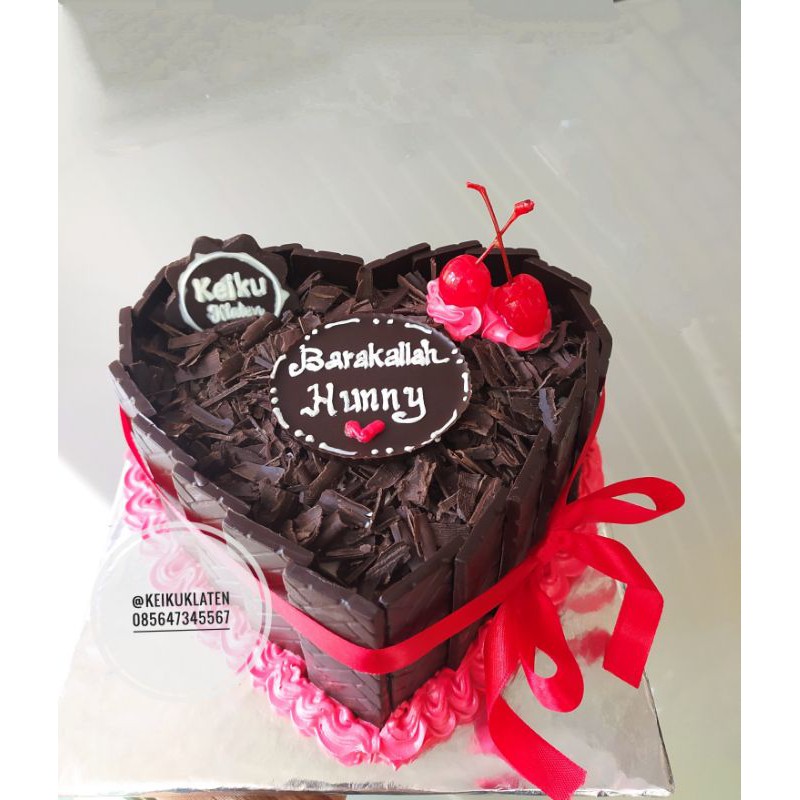 Jual Kue Ultah Tart Blackforest Love 16Cm | Shopee Indonesia