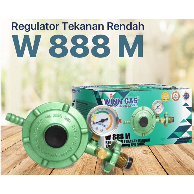 Jual Regulator gas tekanan rendah LPG 50kg Winn Gas W888 Meter / Non