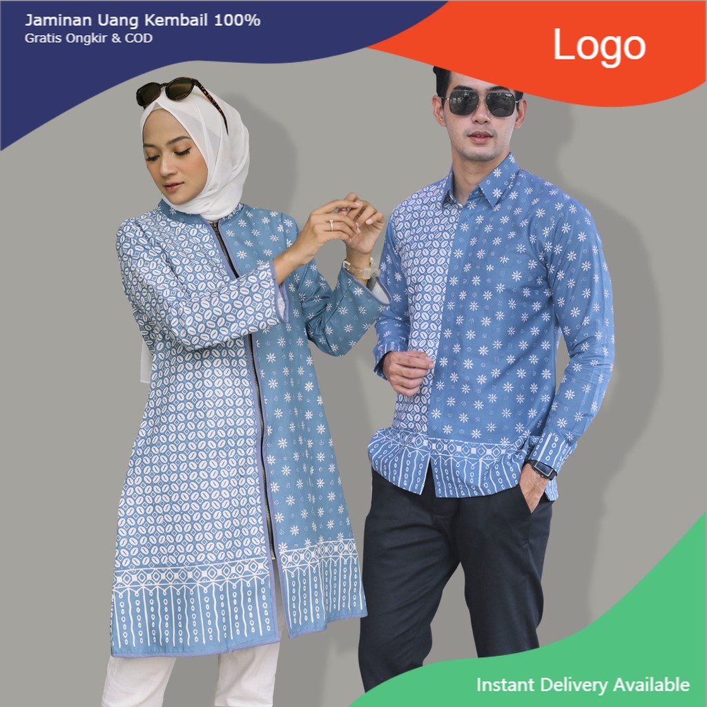 Jual ANGGUN DWIKORA ATASAN BAJU COUPLE BATIK SARIMBIT SERAGAM KERJA