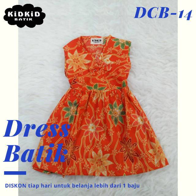Dress Batik Anak Perempuan Katun Berkualitas Orange Usia 06 tahun Kode DCB14 Shopee Indonesia