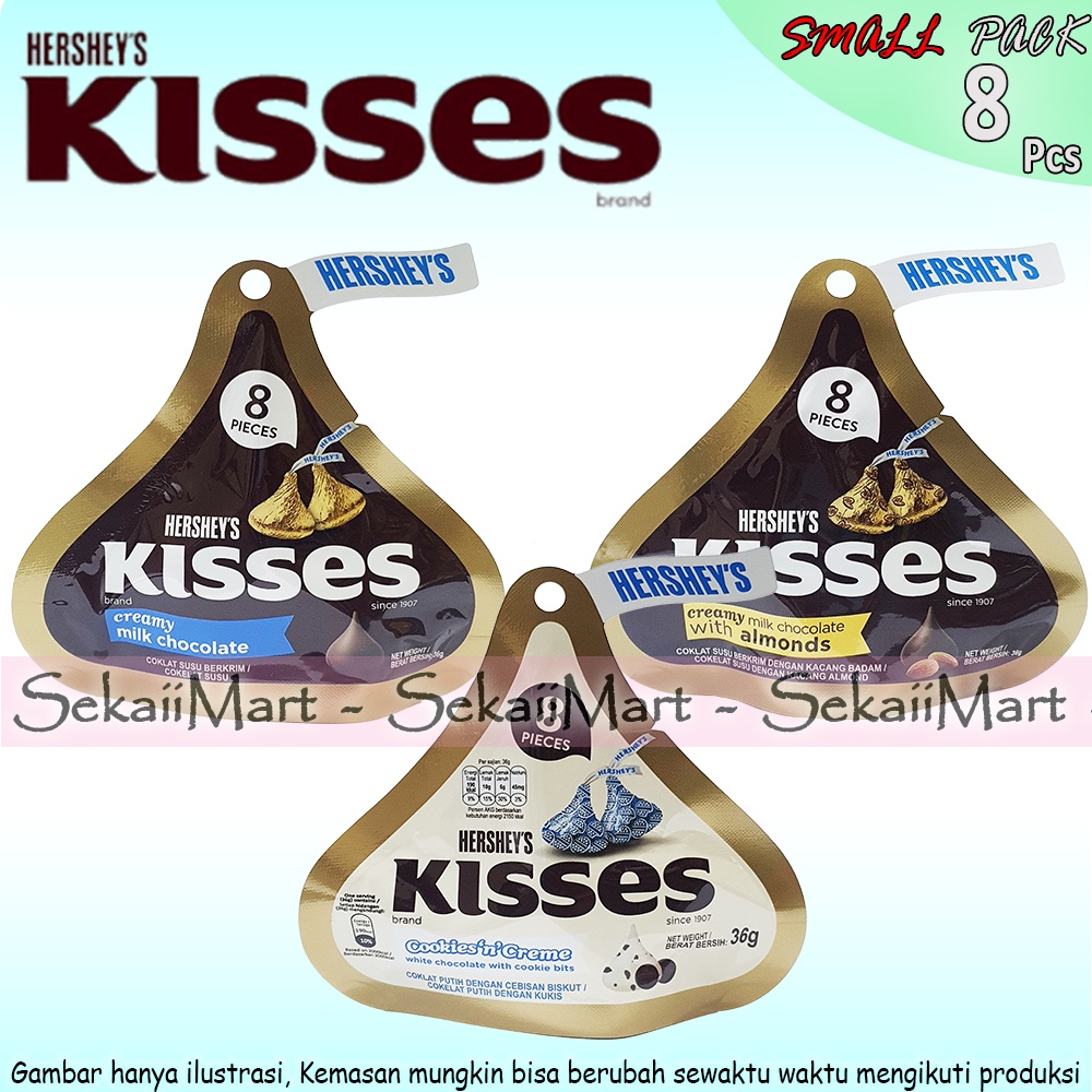Jual HERSHEY'S KISSES Small Pack isi 8 pcs All Variant HERSHEYS Kiss Cokelat Kemasan Kecil