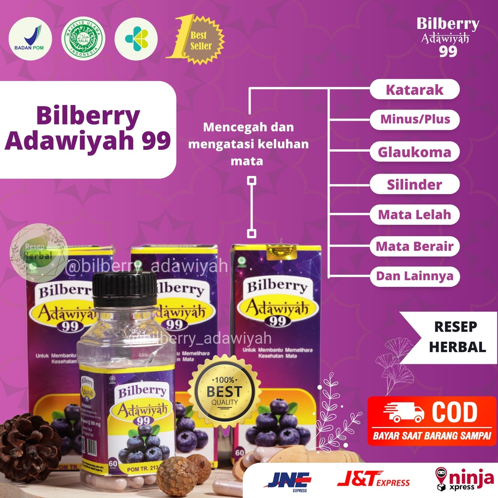 Jual Bilberry Adawiyah 99 / Membantu Atasi Mata Minus/ Rabun/ Katarak