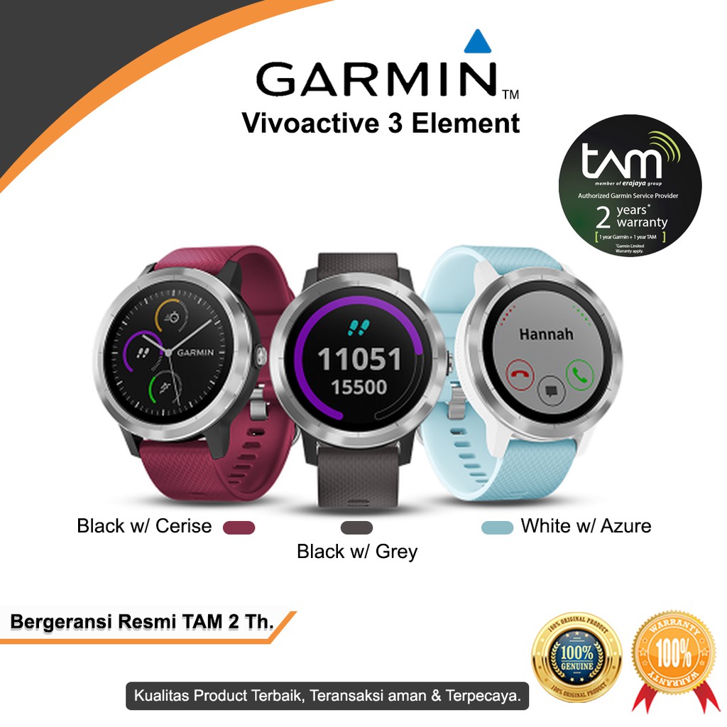 Jual Garmin Vivoactive 3 Element -Smartwatch Bergaransi Tam 2 Thn | Shopee Indonesia