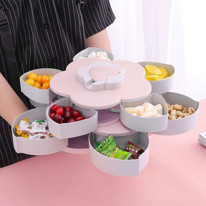 Toples Bunga Putar Wadah Kue Candy Box 2 Susun Shopee