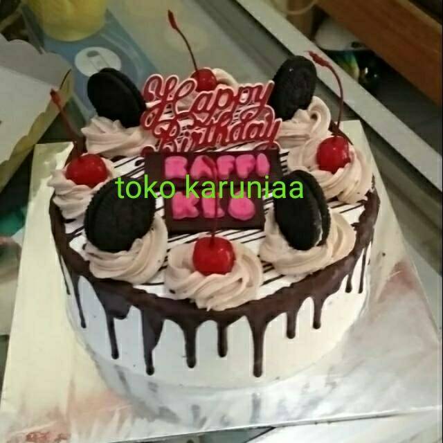 Kue ulang tahun kue tart toping oreo 18cm | Shopee Indonesia