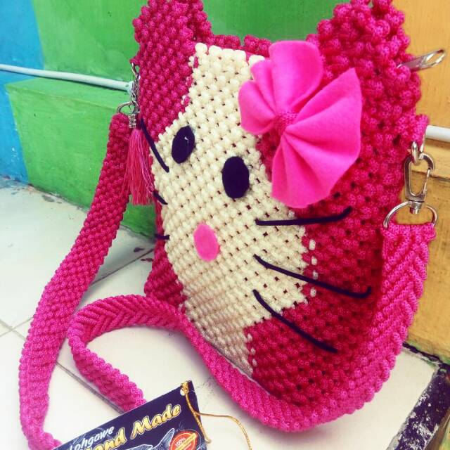 Cara Membuat Tas Dari Tali Kur Motif Hello Kitty Kreatifitas Terkini
