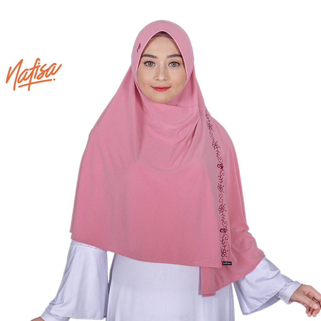Nafisa Harmoni Kerudung Instan Bordir Stella Jilbab instan Jersey