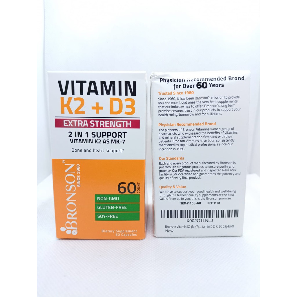 Jual BRONSON EXTRA STRENGTH VITAMIN K2 D3 10000IU 10000 IU 60 CAPSULES