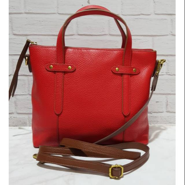 TAS FOSSIL FELICITY SATCHEL RED ORIGINAL Shopee Indonesia
