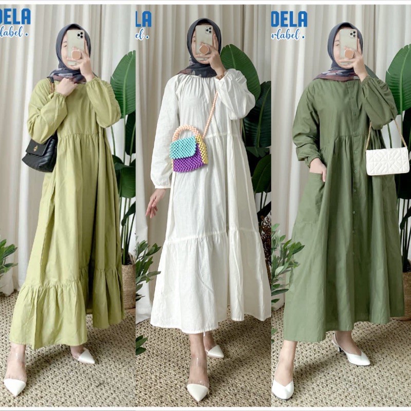 Midi Dress Moela suplis sabrina pokis marbel luciu