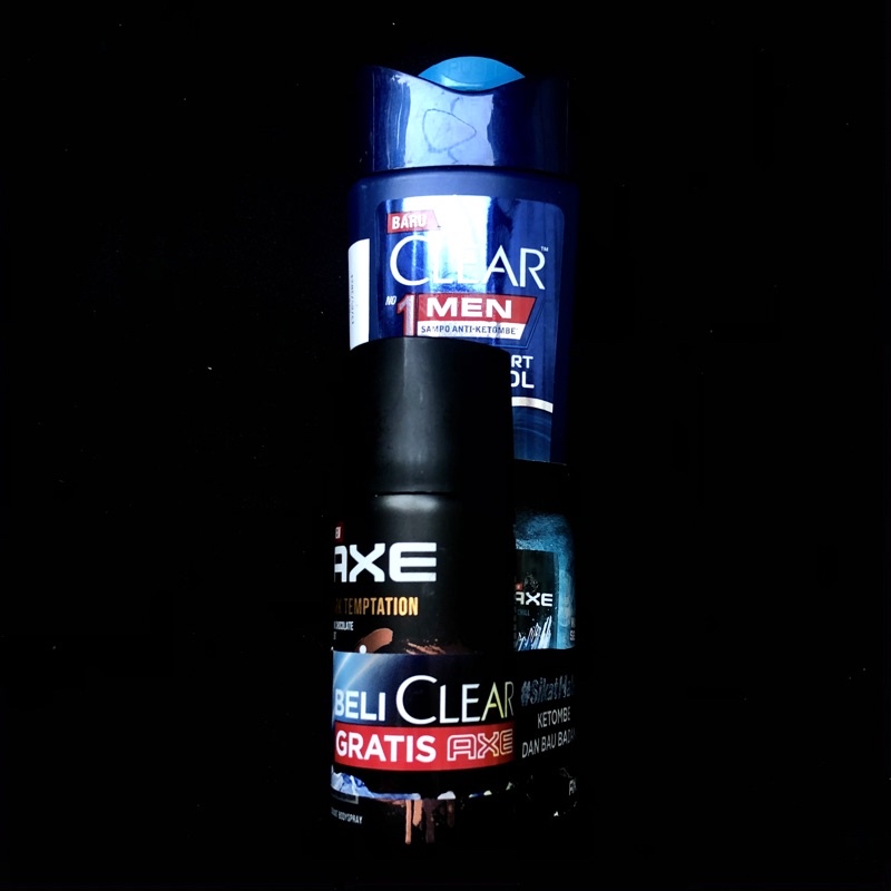 Jual CLEAR Men Shampoo Cool Sport Menthol 160ml + AXE Dark