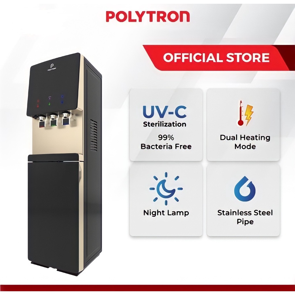 Jual Polytron Dispenser Galon Bawah Hydra dengan UV PWC 778XUV Hitam