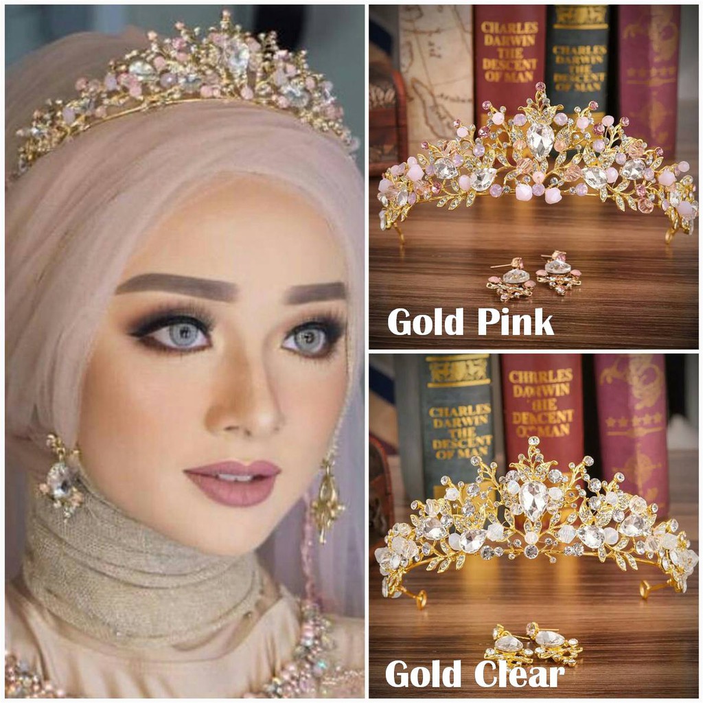 CR0715 Mahkota Pengantin Kristal / Tiara Pesta / Aksesoris Wedding