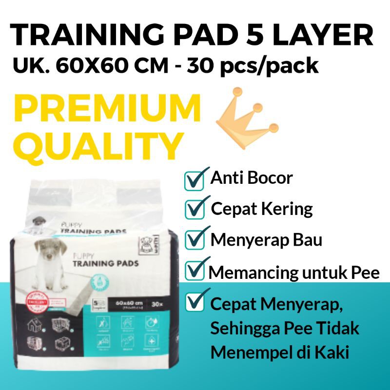 Jual Training Pee Pad Anjing 5 Layer 60x60 cm 30 Pcs Shopee Indonesia