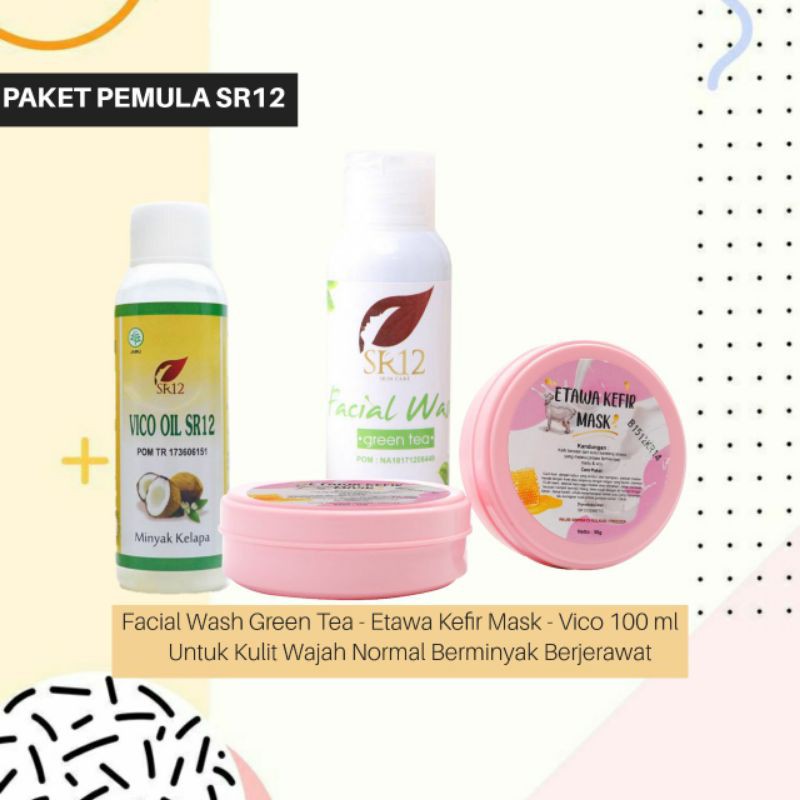 PAKET PEMULA SR12 PERAWATAN WAJAH UNTUK KULIT BERMINYAK