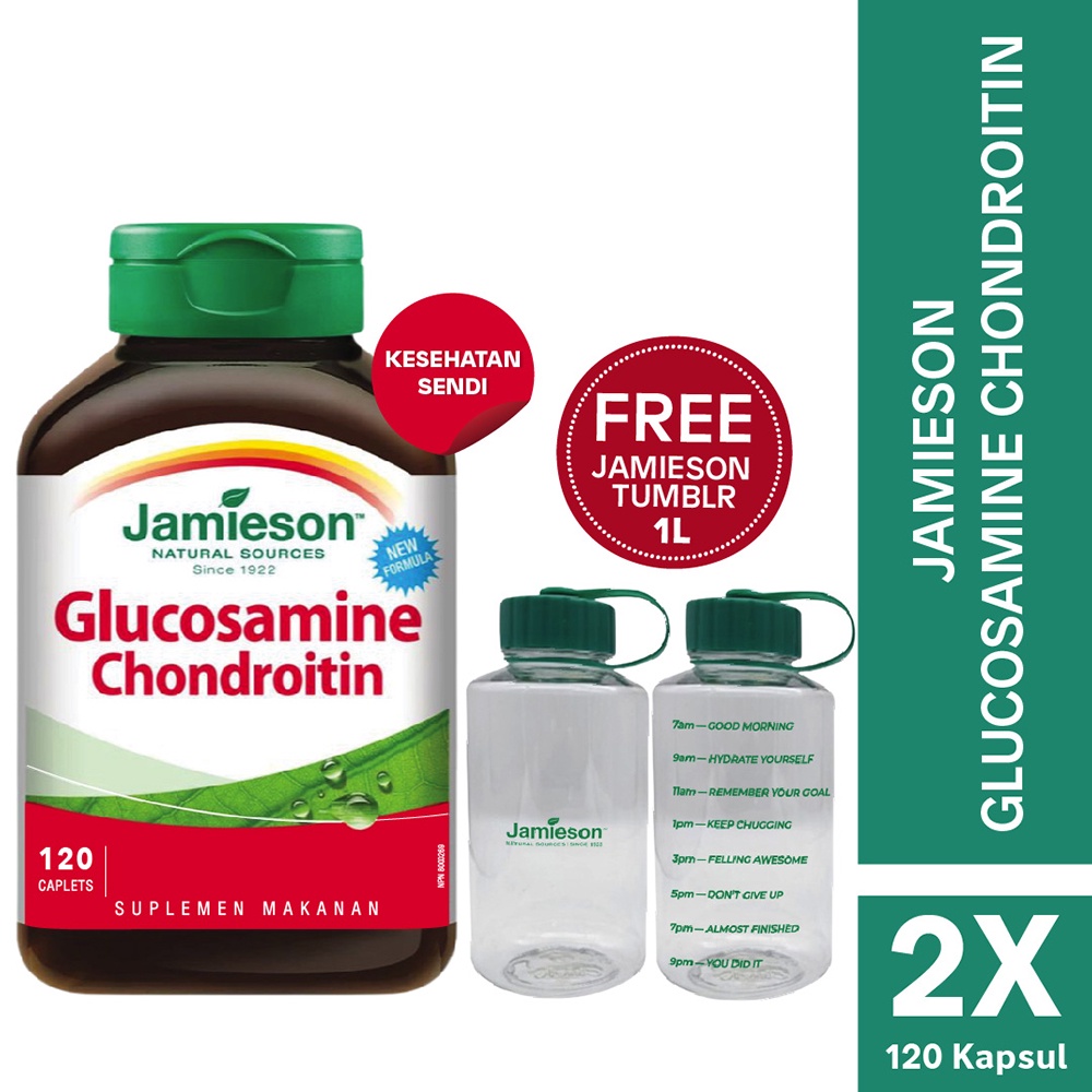 Jual Jamieson Glucosamine Chondroitin MSM 120 (2 botol) [FREE 1 BOTOL MINUM] Shopee Indonesia