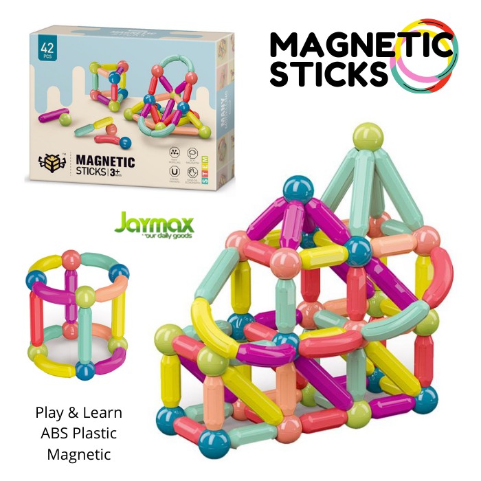 Jual Magnetic Sticks Toys & Balls / Mainan Edukasi Stik Magnet Anak / Sensory Toy Montessori | Shopee Indonesia