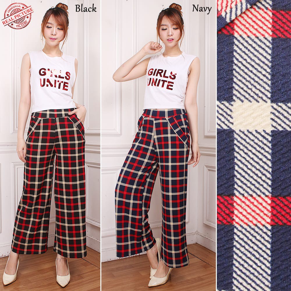 Celana Kulot Wanita Rina Jumbo All Size Shopee Indonesia
