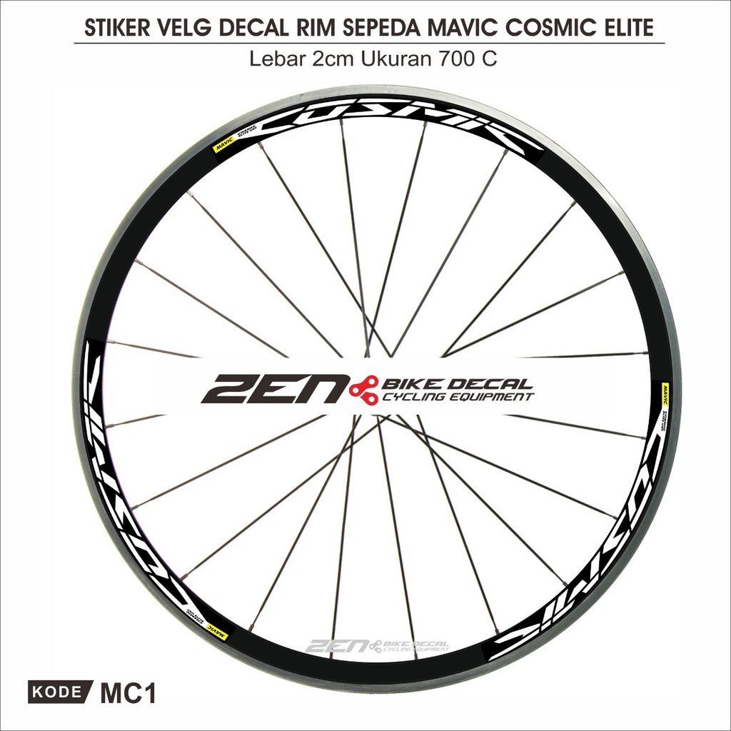 Jual Stiker Velg Sepeda Balap Motif Mavic Cosmic Elite Lebar 2Cm Ukuran 700C | Shopee Indonesia