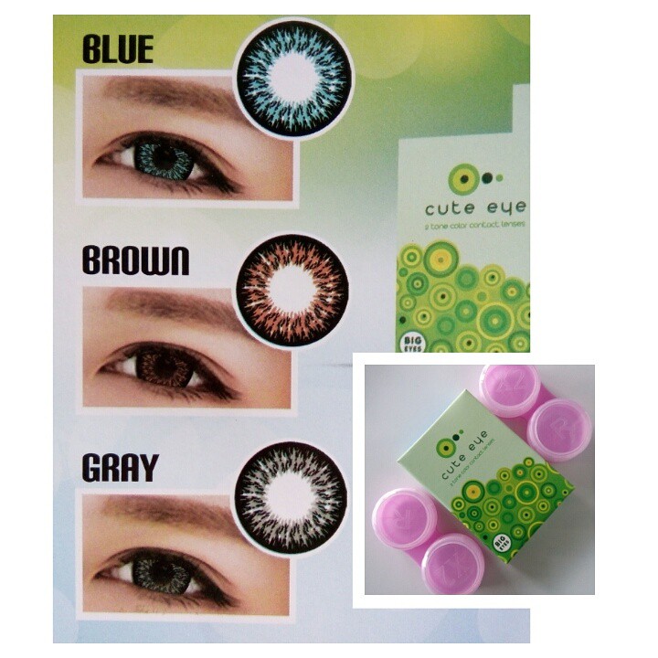 Jual Softlens Cute Eye | Soflen Aman Ada Kemenkes Ri Warna Biru Coklat Abu-Abu | Shopee Indonesia