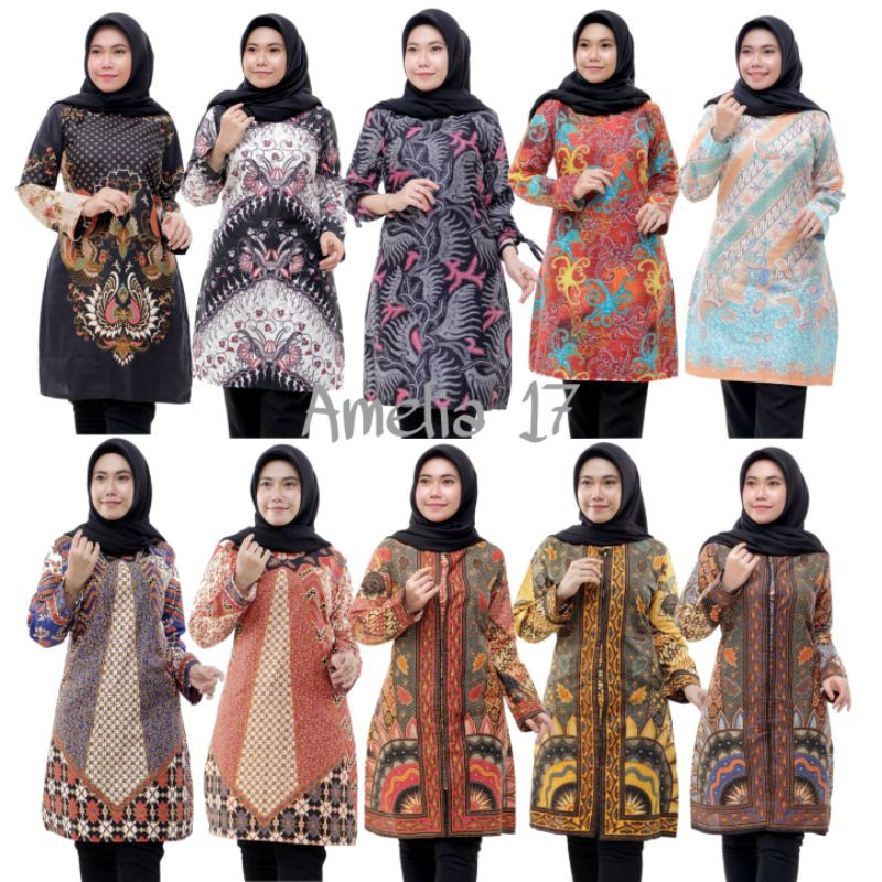 Gambar Model Baju Batik Untuk Wanita Gemuk Berjilbab