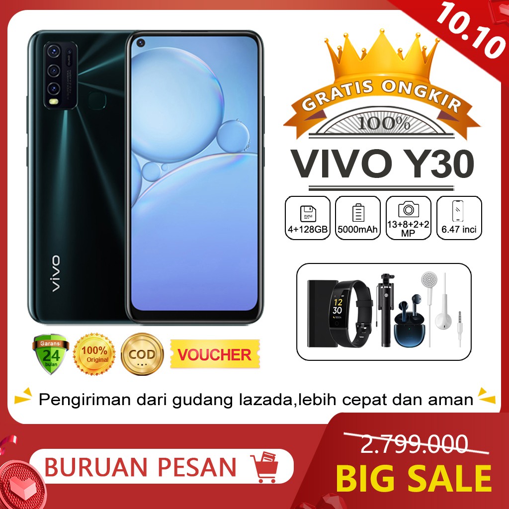 Vivo Y30 ram 4/6gb rom 128gb 6+128GB 5000mAh GARANSI RESMI VIVO