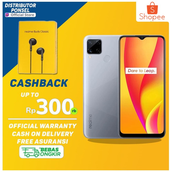 Realme C15 Ram 4GB Rom 128GB 4/128 4/64 3/64 Garansi Resmi Realme 1