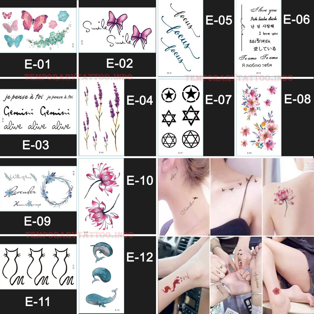 TATO TEMPORER STIKER TEMPORARY TATTOO STICKER TAHAN AIR WATERPROOF