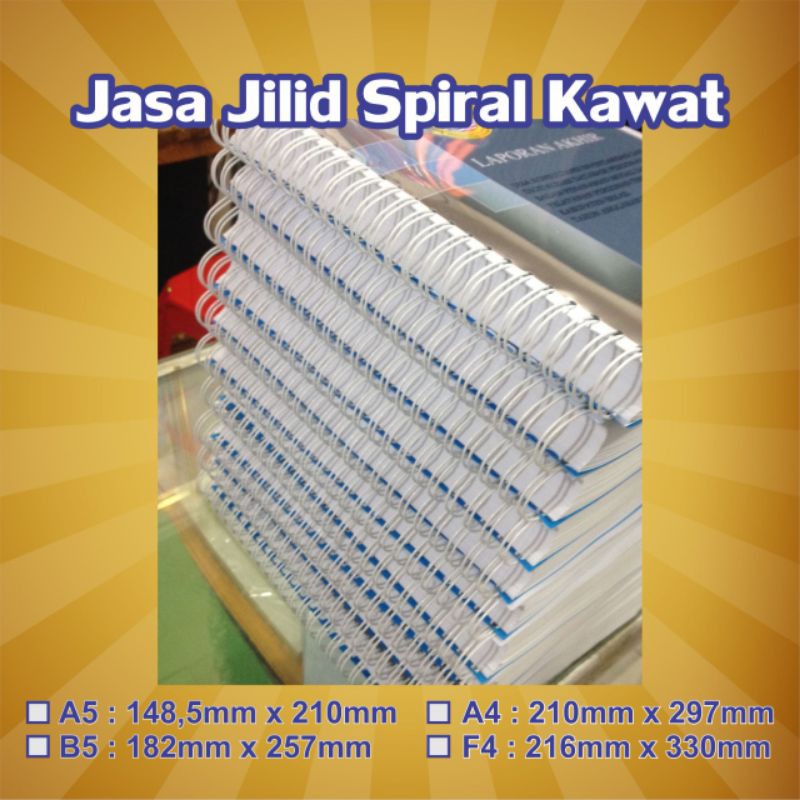 jasa jilid spiral kawat mika depan belakang | Shopee Indonesia