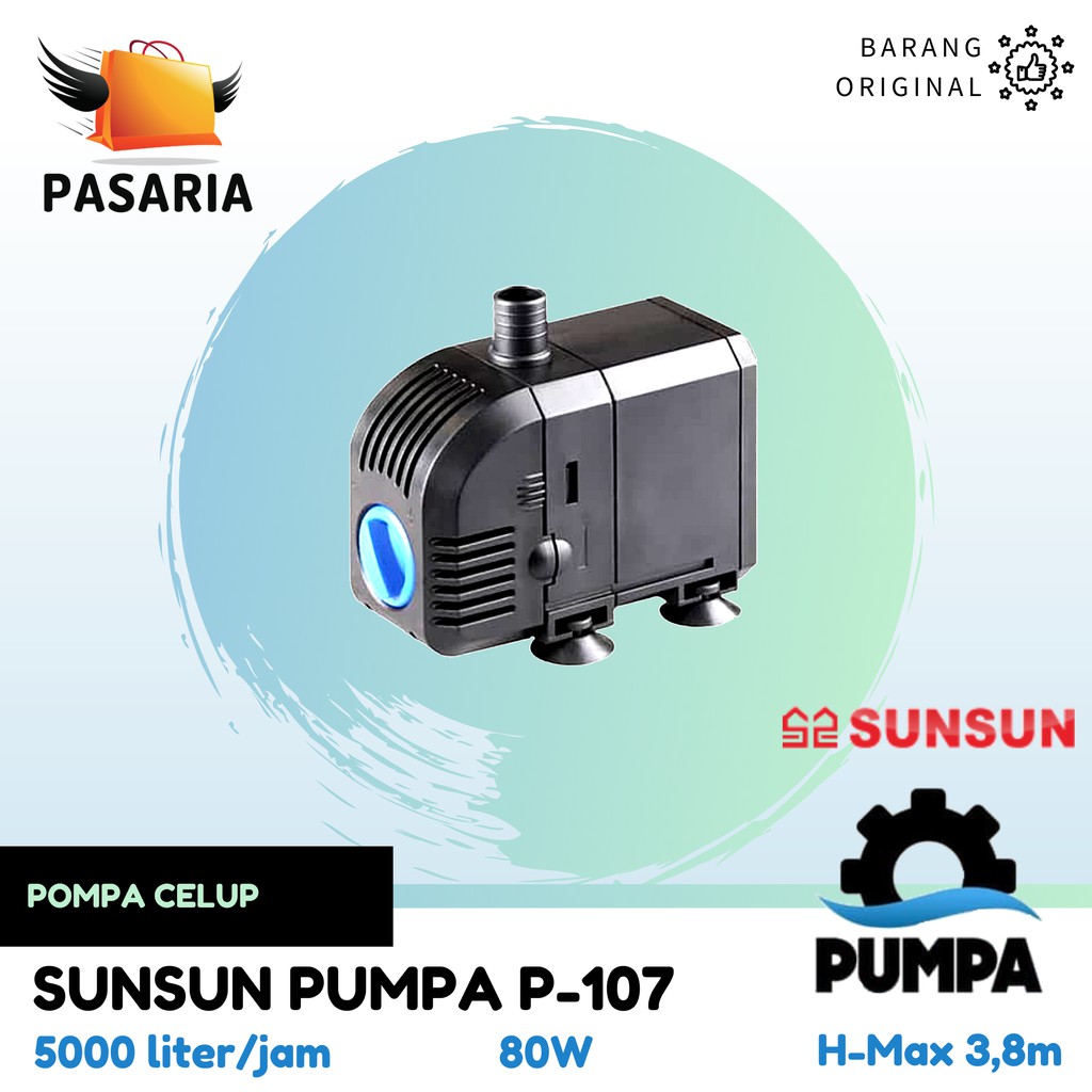 SUNSUN PUMPA P 107 / P107 Pompa Celup Kolam Ikan / Aquarium Ori 5000