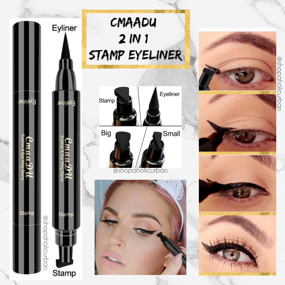 Jual CmaaDu Eyeliner Stamp 2 in 1 Wing Eyeliner Spidol Waterproof Stamp