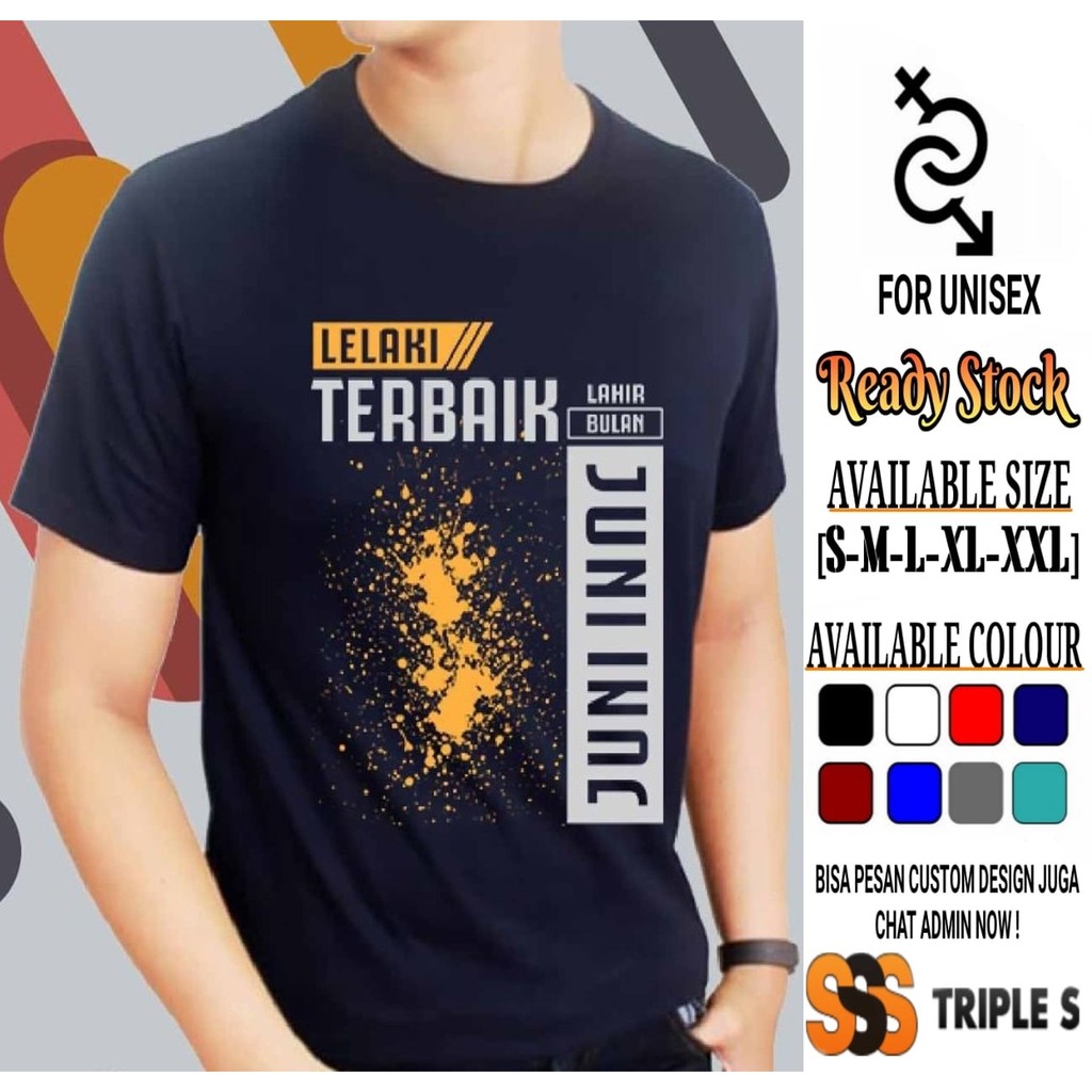 kaos lelaki terbaik lahir bulan juni kaos kelahiran juni sablon lihat