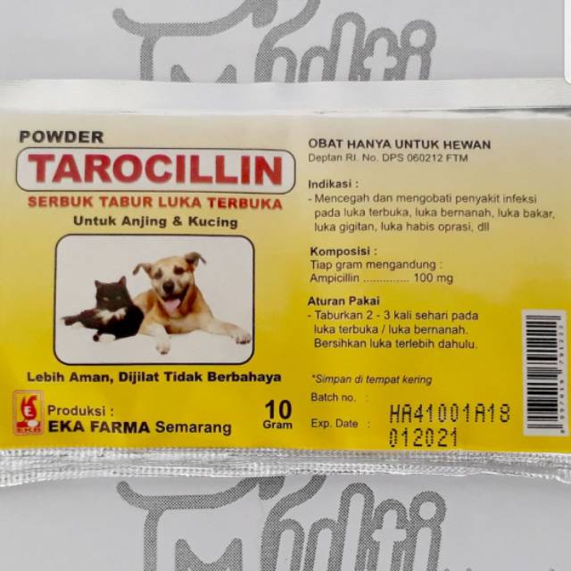 Obat Luka Terbuka Kucing Anjing TAROCILLIN 10 gr EKA FARMA Shopee
