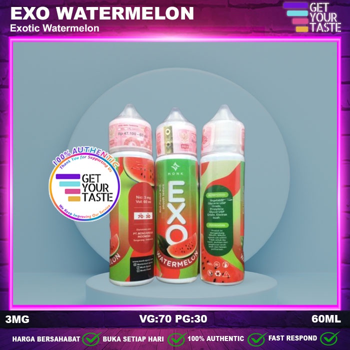 Jual Liquid Exo Watermelon 60ML by Monk Indonesia